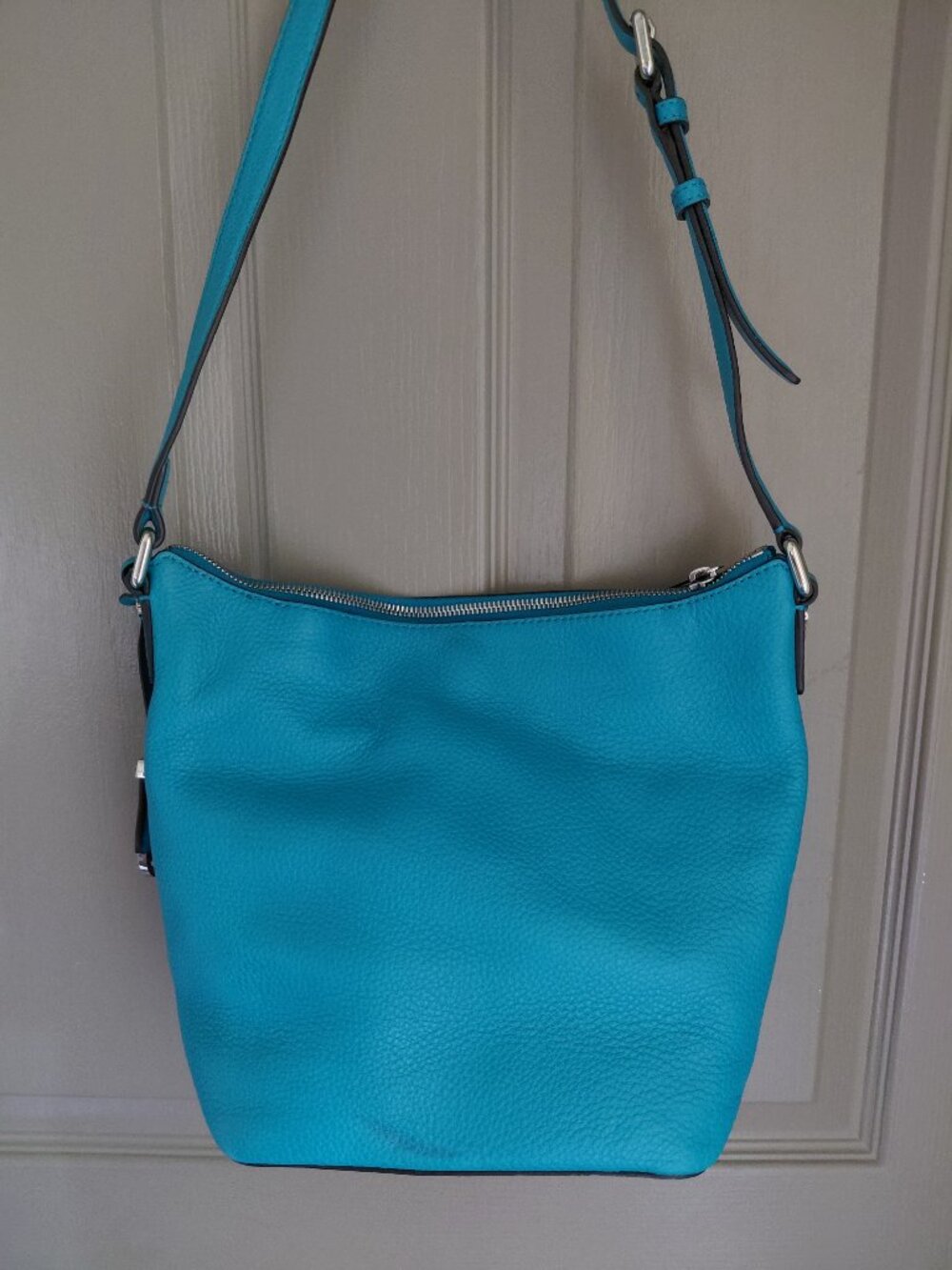 Michael Kors Teal Pebble Leather Shoulder Bag - Picture 2 of 9